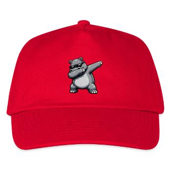 Dabbing Nilpferd - Kinder Basecap - Rot - Vorne