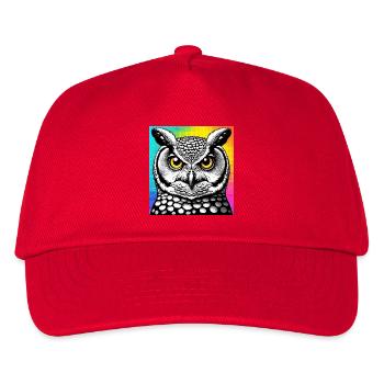 Eule - Kinder Basecap - Rot - Vorne
