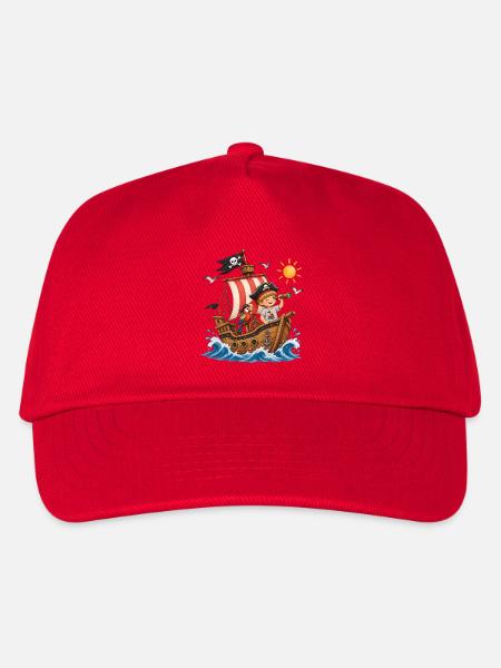 Piratenkind auf Piratenschiff - Kinder Basecap - Rot