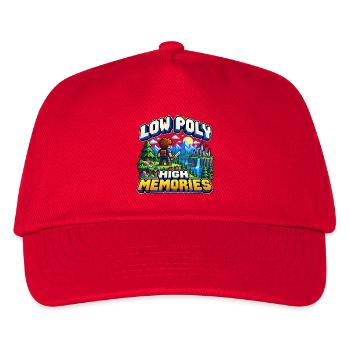 Low Poly – Hohe Erinnerungen - Kinder Basecap - Rot - Vorne