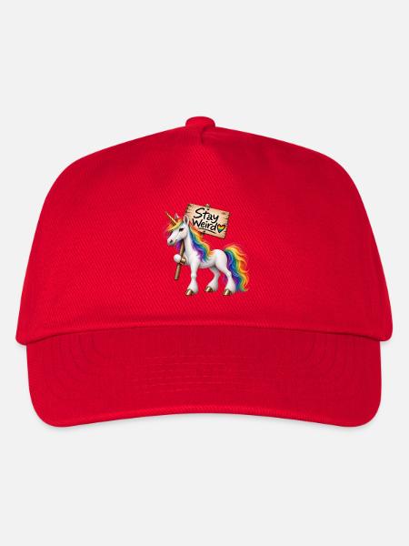 Stay weird ! - Kinder Basecap - Rot