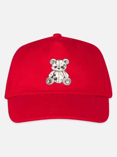 Teddybär Original Zeichnung - Kinder Basecap - Rot
