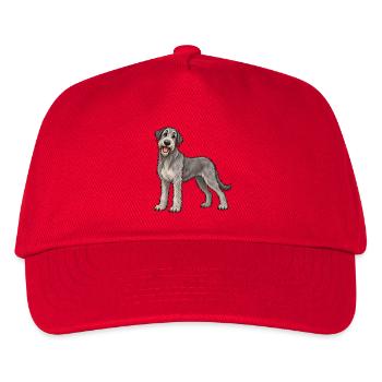 Irischer Wolfshund Kawaii Style – Süßer Hund - Kinder Basecap - Rot - Vorne