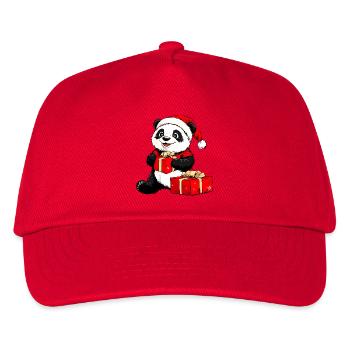 Pandas Weihnachten - Kinder Basecap - Rot - Vorne