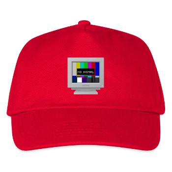 CRT-Design - Kein Signal (Bänder) - Kinder Basecap - Rot - Vorne