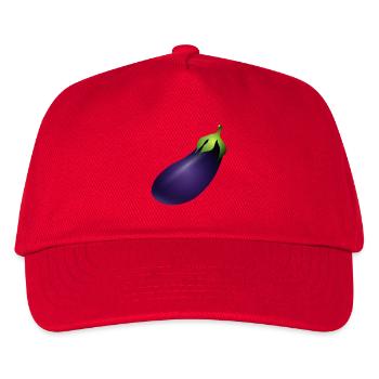 große Violett leuchtende Aubergine - Kinder Basecap - Rot - Vorne