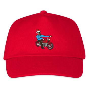 Motorradfahrer Weihnachten - Kinder Basecap - Rot - Vorne