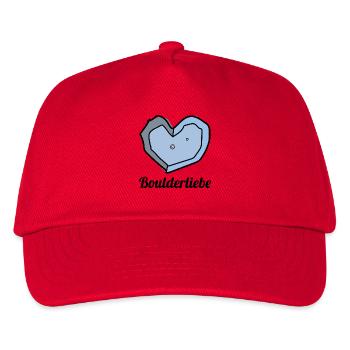 boulderliebe blau text - Kinder Basecap - Rot - Vorne