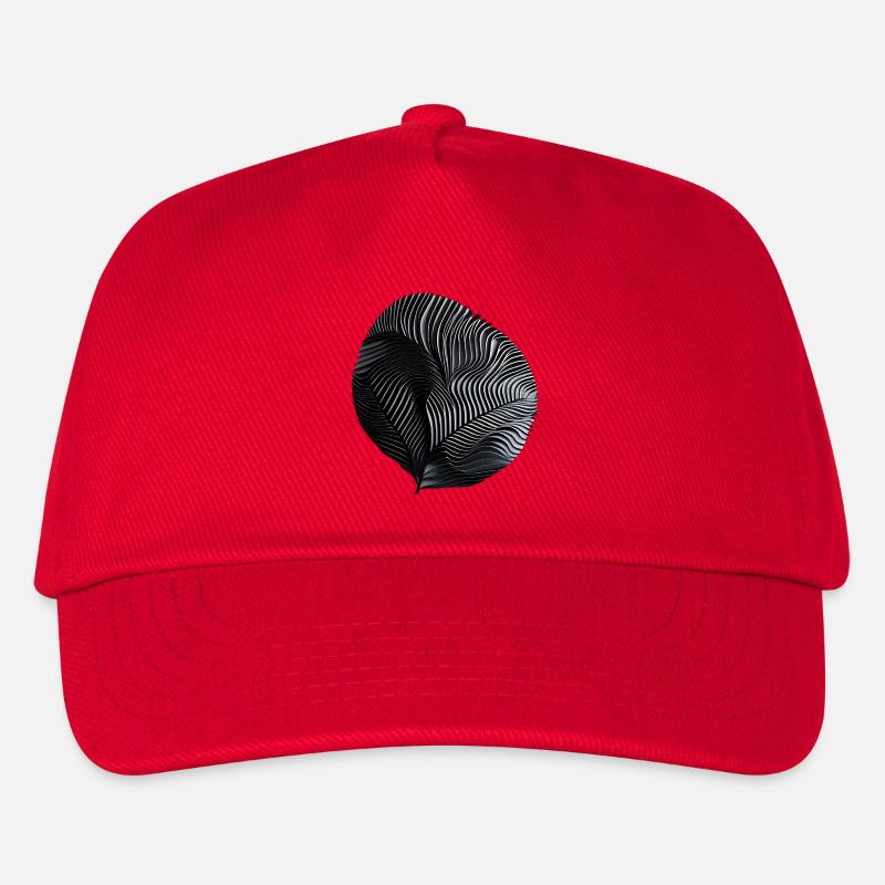 Black and White Ribate Spiral - Kids’ Baseball Cap - red
