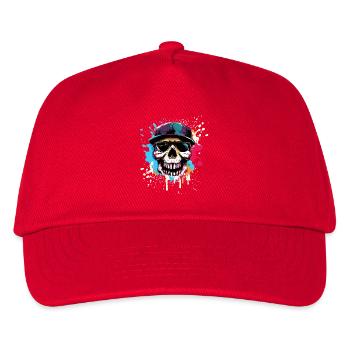 Totenkopf und Splash Urban Street - Kinder Basecap - Rot - Vorne