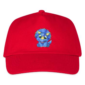 freundlicher Dino - Kinder Basecap - Rot - Vorne