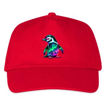 Aurora Borealis Pinguin - Kinder Basecap - Rot - Vorne