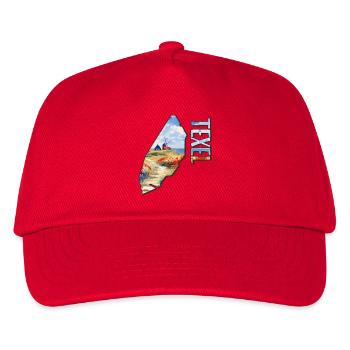 Aquarell Landkarte Texel - Kinder Basecap - Rot - Vorne
