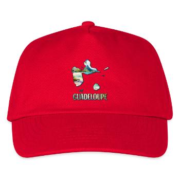 Aquarell Landkarte Guadeloupe - Kinder Basecap - Rot - Vorne