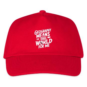 Die Welt durch Geografie verstehen - Kinder Basecap - Rot - Vorne
