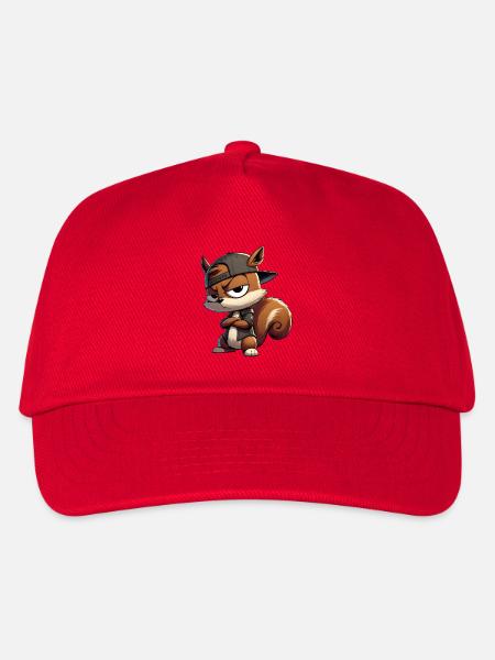 Eichhörnchen Hiphop Kappe - Kinder Basecap - Rot
