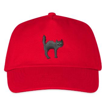Ängstliche Katze mit gesträubtem Fell - Kinder Basecap - Rot - Vorne