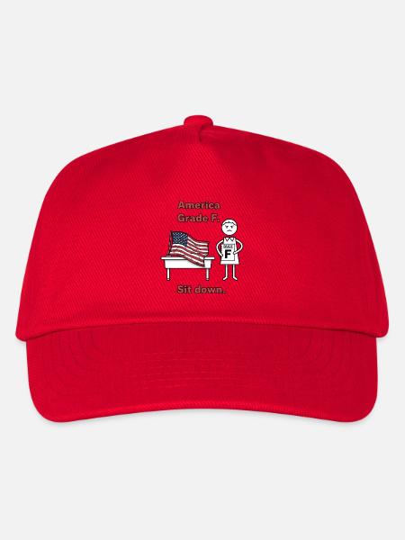 Amerika F. Sitzenbleiben Design - Kinder Basecap - Rot