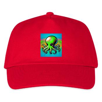 Krake - Kinder Basecap - Rot - Vorne