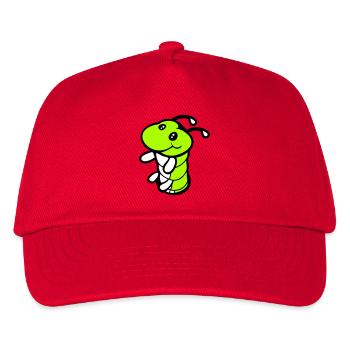Caterpillar Bottom Hole Cute Smiles Friendly Happy - Kids’ Baseball Cap - red - Front