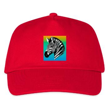 Zebra - Kinder Basecap - Rot - Vorne