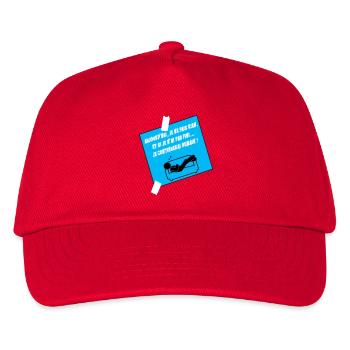 Humoristisches Zitat auf blauem Sofa - Kinder Basecap - Rot - Vorne