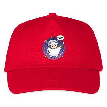 Cute Sheep Astronaut with Dream Cult - Kids’ Baseball Cap - red - Front