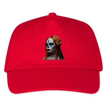 Sugar Skull Blumen Dia de Muertos - Kinder Basecap - Rot - Vorne