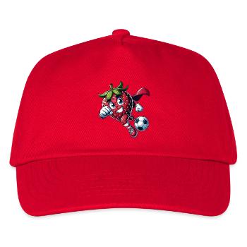 Football Strawberry Superhero Kicker Comic - Kids’ Baseball Cap - red - Front