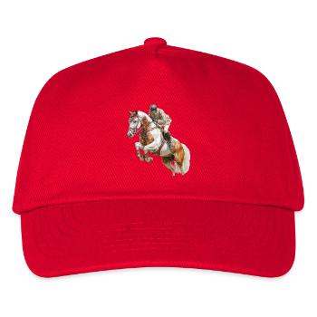 Jumping rider at a gallop - Kids’ Baseball Cap - red - Front