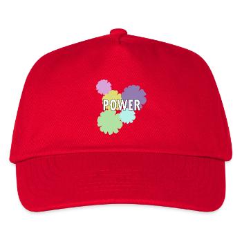 Mama Flower Power - Kinder Basecap - Rot - Vorne