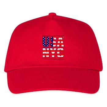 USA NYC Flagge Buchstaben - Kinder Basecap - Rot - Vorne