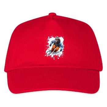 Wolf Ski Skiing - Kids’ Baseball Cap - red - Front