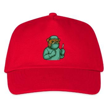 Pfotenchirurg Cartoon Bulldogge Und Hund - Kinder Basecap - Rot - Vorne