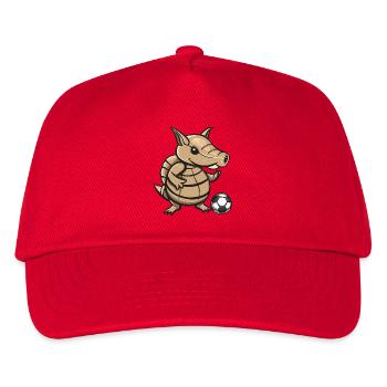 Armadillo Kicker Cartoon Design - Kids’ Baseball Cap - red - Front