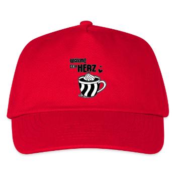 Wärme Dein Herz Kaffeetasse - Kinder Basecap - Rot - Vorne