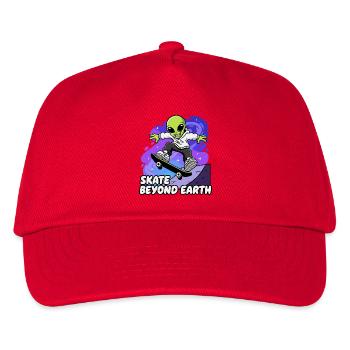 Außerirdischer Skater jenseits der Erde - Kinder Basecap - Rot - Vorne