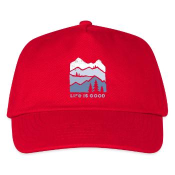 Berglandschaft Lebensfreude - Kinder Basecap - Rot - Vorne