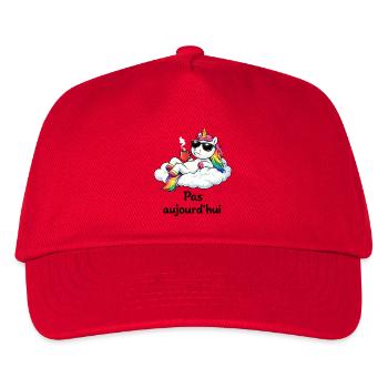 Entspannter Einhorn und entspannter/lustiger/niedlicher Humor - Kinder Basecap - Rot - Vorne