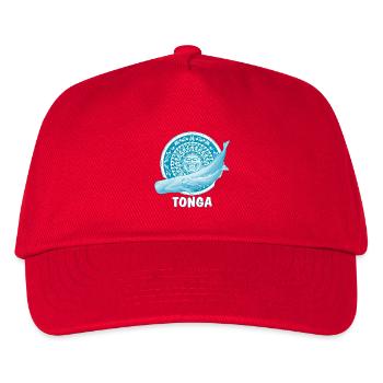 Pottwale und Tikimaske - Kinder Basecap - Rot - Vorne