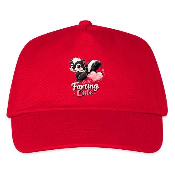 Still Farting Cute Stinktier Liebe Valentinstag  - Kinder Basecap - Rot - Vorne
