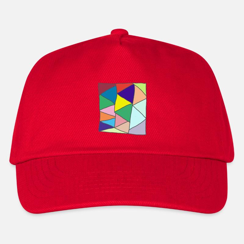 Geometrischer Glasmosaik-Burst - Kinder Basecap - Rot