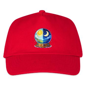 Tag Nacht Kristallkugel - Kinder Basecap - Rot - Vorne