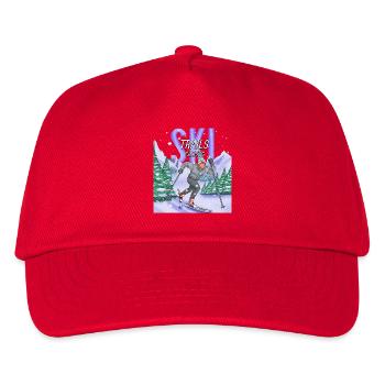 Ski Trails Calling Langlauf Sport - Kinder Basecap - Rot - Vorne