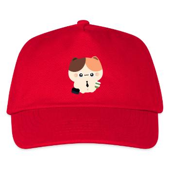 Kawaii Crying Cat with Coffee - Kids’ Baseball Cap - red - Front