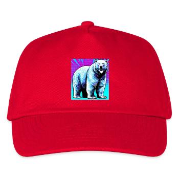 ours blanc - Casquette de baseball Enfant - rouge - Devant
