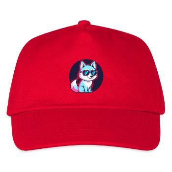 Neon Fox with Glasses - Kids’ Baseball Cap - red - Front
