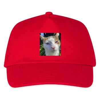 Katzenporträt mit violetten Augen - Kinder Basecap - Rot - Vorne