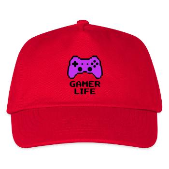 Knalliger Gamer Life Controller - Kinder Basecap - Rot - Vorne