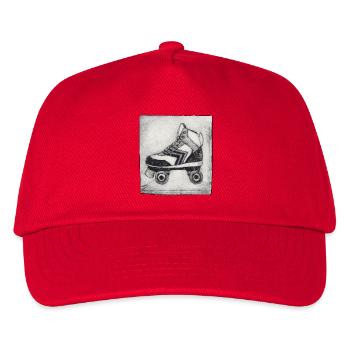 Retro Roller Skate - Hand Carved Printable - Kids’ Baseball Cap - red - Front
